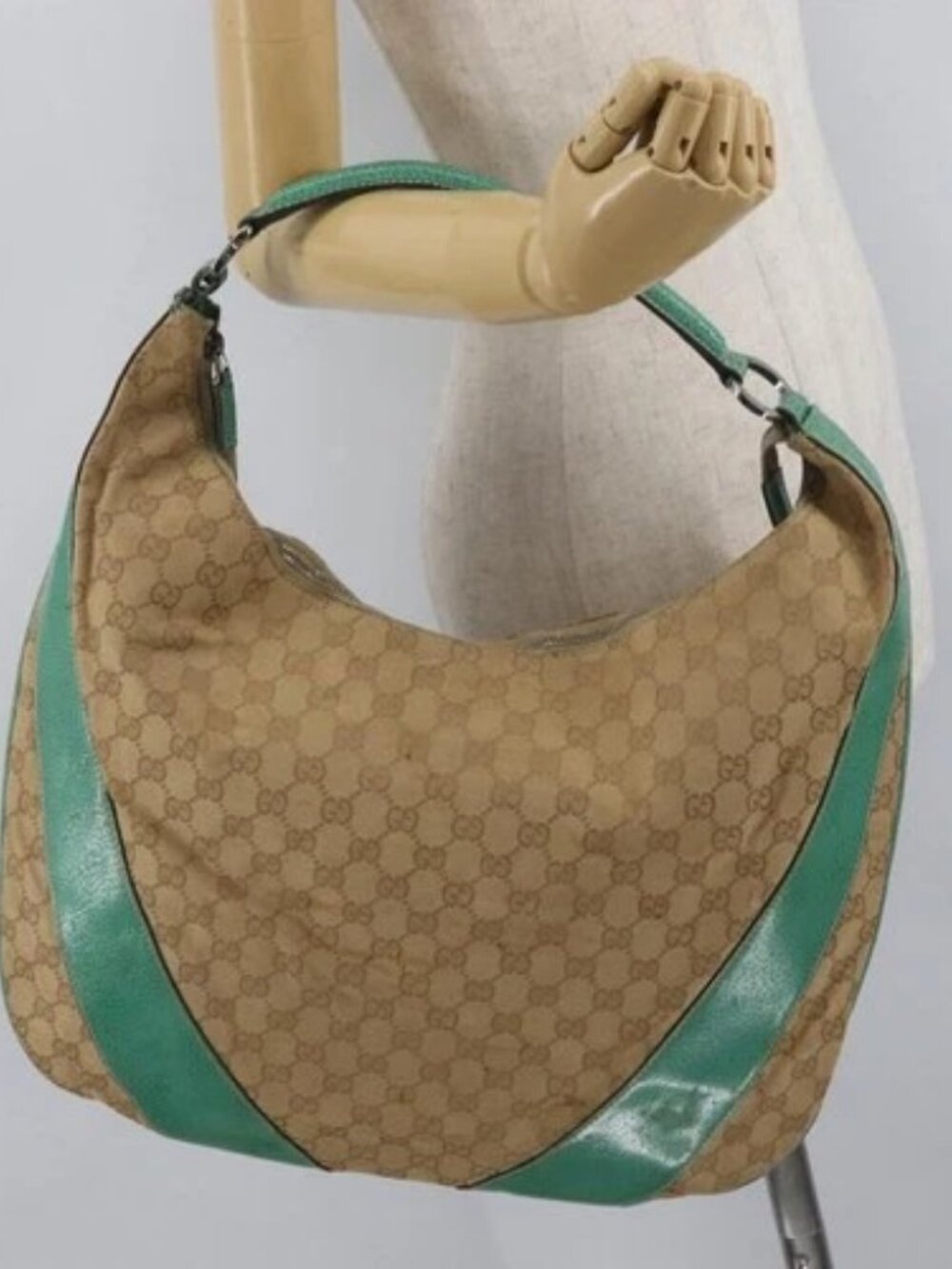 GUCCI GG Canvas Shoulder Bag Beige 124358 Auth AMZ130 - Picture 14 of 16
